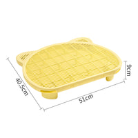 Thumbnail for Yellow Elevated Cat Litter Trapping Mat - Dual-Layer Scatter Control Tray with Grate