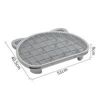 Thumbnail for Grey Elevated Cat Litter Trapping Mat - Dual-Layer Scatter Control Tray with Grate