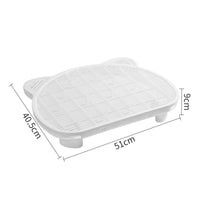 Thumbnail for White Elevated Cat Litter Trapping Mat - Dual-Layer Scatter Control Tray with Grate