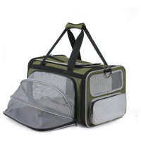 Thumbnail for Olive Green Lightweight Foldable Pet Carrier with Straps