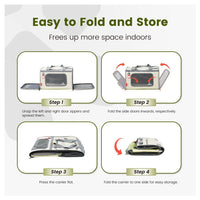Thumbnail for Olive Green Lightweight Foldable Pet Carrier with Straps