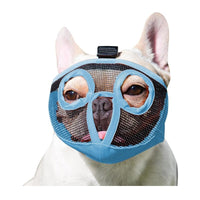 Thumbnail for Blue Adjustable Breathable Mesh Dog Muzzle for Short-Nosed Breeds(Size L)