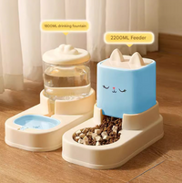 Thumbnail for Blue Automatic Pet Feeder and Water Dispenser Set - Large Capacity Gravity Food & Water Combo for Cats & Dogs