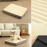 Thumbnail for 2-Piece Beige Sponge large pet bed - plush dog mat, detachable, washable, anti-slip base(50*40*8cm)