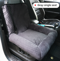 Thumbnail for Grey Plush Dog Car Booster Seat - 2-in-1 Travel Bed for Small Dogs with Washable Cover