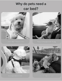 Thumbnail for Grey Plush Dog Car Booster Seat - 2-in-1 Travel Bed for Small Dogs with Washable Cover