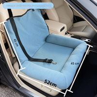Thumbnail for Grey Plush Dog Car Booster Seat - 2-in-1 Travel Bed for Small Dogs with Washable Cover