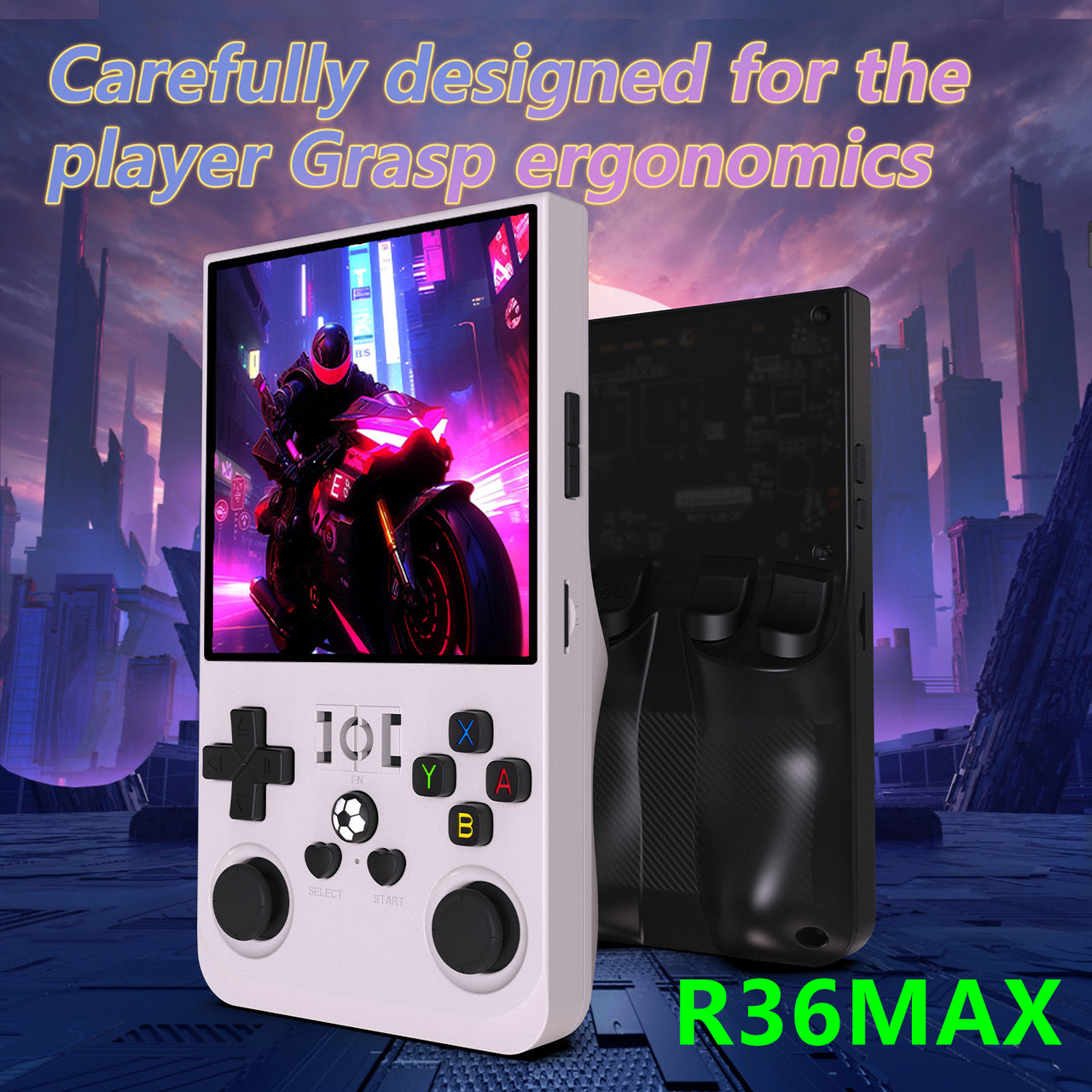 R36MAX Handheld Retro Game Console - 4.0 IPS Screen Open Source Linux 4000mAh Battery 30+ Emulators(red)"