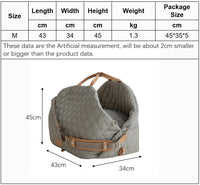 Thumbnail for Luxury Quilted 2-in-1 Pet Travel Carrier & Car Booster Seat for Small Dogs(Blue-gray)