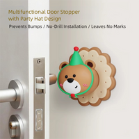 Thumbnail for 4 Pcs Yellow Adorable Bear Wall Protector - Multi-Use Self-Adhesive Door Stopper Bumper