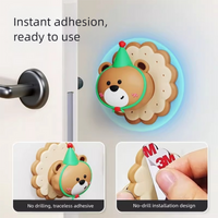 Thumbnail for 4 Pcs Yellow Adorable Bear Wall Protector - Multi-Use Self-Adhesive Door Stopper Bumper
