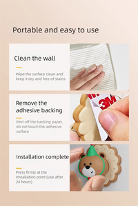 Thumbnail for 4 Pcs Yellow Adorable Bear Wall Protector - Multi-Use Self-Adhesive Door Stopper Bumper