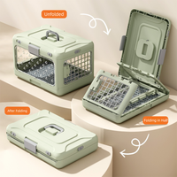 Thumbnail for Grey Premium Foldable Pet Carrier Crate - Breathable Aviation Travel Box for Cats & Small Dogs up to 10kg - Portable Car & Flight Transport Case