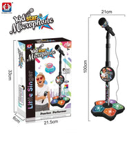 Thumbnail for Black Kids Star Karaoke Microphone Stand Adjustable Height Music Toy with Flashing Lights and MP3 Connectivity for Boys and Girls