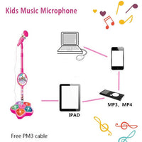 Thumbnail for Black Kids Star Karaoke Microphone Stand Adjustable Height Music Toy with Flashing Lights and MP3 Connectivity for Boys and Girls