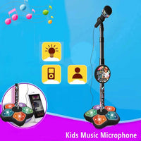 Thumbnail for Pink Kids Star Karaoke Microphone Stand Adjustable Height Music Toy with Flashing Lights and MP3 Connectivity for Boys and Girls