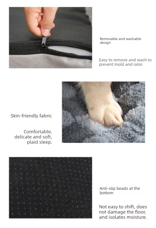 Thickened Soft Pet Bed Mat L Size Coffee-milk Comfortable Large Dog Sleeping Pad Washable Cushion for Big Dogs and Cats All Season Use