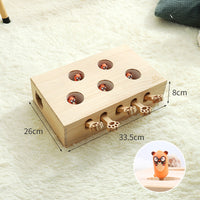 Thumbnail for Whack-A-Mole Cat Toy (Figurine Mole & 5 Hole) - Interactive Puzzle Box
