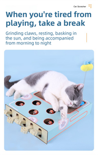 Thumbnail for Whack-A-Mole Cat Toy (Figurine Mole & 5 Hole) - Interactive Puzzle Box
