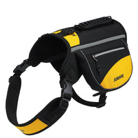 Thumbnail for Yellow Reflective Dog Saddle Harness with Storage Bags - Adjustable Pet Backpack for Outdoor Adventures