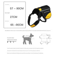 Thumbnail for Orange Reflective Dog Saddle Harness with Storage Bags - Adjustable Pet Backpack for Outdoor Adventures