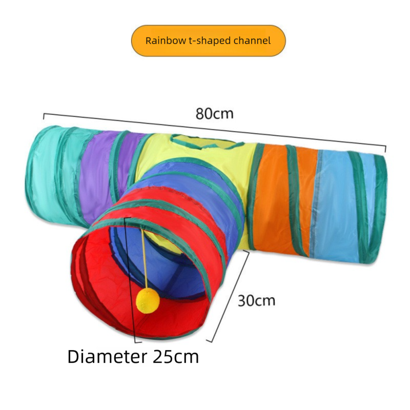 Cat Track Ball Toy – Wave-Shaped Wall Mount Puzzle for Indoor Cats, with Rolling Balls and Suction Cups(T-shaped)