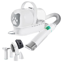 Thumbnail for 7-in-1 White Multifunctional Pet Grooming Vacuum Kit - Dog Cat Home Barber Shop & Low Noise Shedding Groomer with 1L Large Dust Cup
