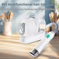 Thumbnail for 7-in-1 White Multifunctional Pet Grooming Vacuum Kit - Dog Cat Home Barber Shop & Low Noise Shedding Groomer with 1L Large Dust Cup