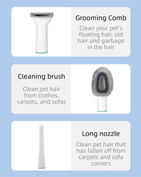 Thumbnail for 7-in-1 White Multifunctional Pet Grooming Vacuum Kit - Dog Cat Home Barber Shop & Low Noise Shedding Groomer with 1L Large Dust Cup