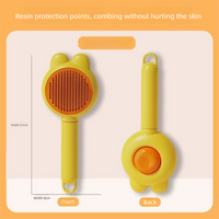 Thumbnail for 2 Pcs Yellow Pet Self-Cleaning Slicker Brush for Cats and Dogs - Rabbit Ear Design with Stainless Steel Needles and ABS Handle - Gentle Deshedding and Massage Tool for Long Hair Breeds