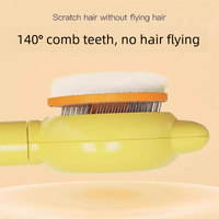 Thumbnail for 2 Pcs Yellow Pet Self-Cleaning Slicker Brush for Cats and Dogs - Rabbit Ear Design with Stainless Steel Needles and ABS Handle - Gentle Deshedding and Massage Tool for Long Hair Breeds