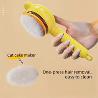 Thumbnail for 2 Pcs Yellow Pet Self-Cleaning Slicker Brush for Cats and Dogs - Rabbit Ear Design with Stainless Steel Needles and ABS Handle - Gentle Deshedding and Massage Tool for Long Hair Breeds