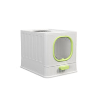 Thumbnail for Plastic folding fully enclosed cat litter box green 38 * 51 * 39CM
