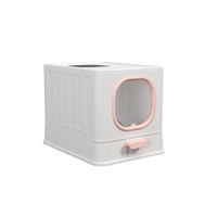 Thumbnail for Plastic folding fully enclosed cat litter box pink 38 * 51 * 39CM