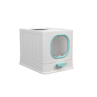 Thumbnail for Plastic folding fully enclosed cat litter box blue 38 * 51 * 39CM