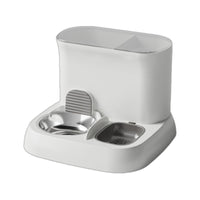 Thumbnail for Pet automatic feeding water dispenser stainless steel bowl grey 28.5 * 28.5 * 25CM
