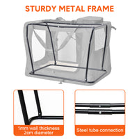 Thumbnail for Foldable Dog Carrier Large Pet Travel Bag Portable and Breathable Car Travel Transport Kennel 72x52x52cm Load Up to 27kg with Steel Frame and Pocket Black