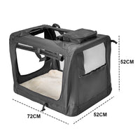 Thumbnail for Foldable Dog Carrier Large Pet Travel Bag Portable and Breathable Car Travel Transport Kennel 72x52x52cm Load Up to 27kg with Steel Frame and Pocket Black